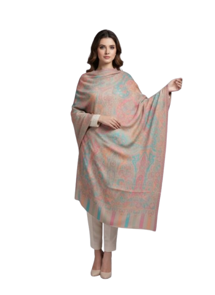Kashmiri Kani Cutting Viscose Stole Shawl Indian Paisley Wrap Scarf