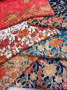 Winter Kashmiri Indian Embroidered Shawl Wrap - Blade Floral Design